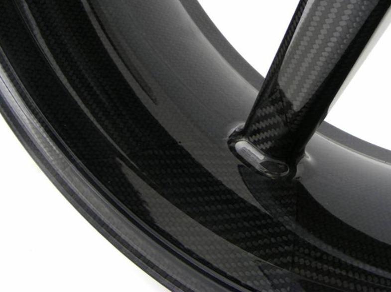 BST MV Agusta Brutale 989 R / 990 R / 1078 Carbon Wheel "Mamba TEK" (offset rear, 7 straight spokes, black hubs)