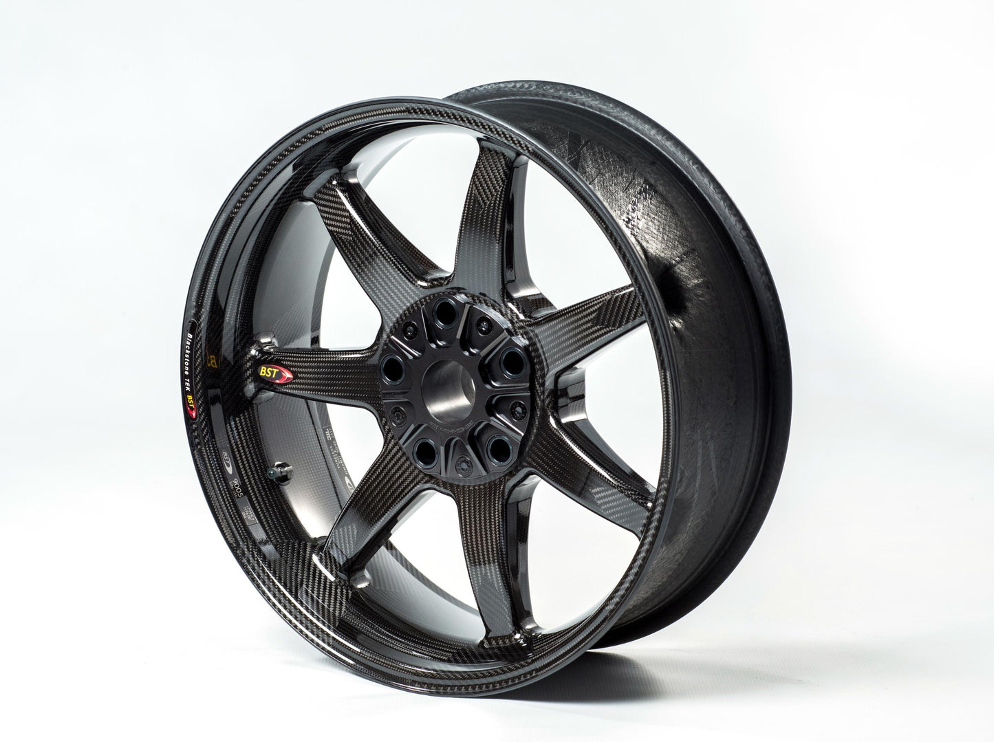 BST BMW R nineT Carbon Wheels Set "Panther TEK" (front & conventional rear, 7 straight spokes, black hubs)