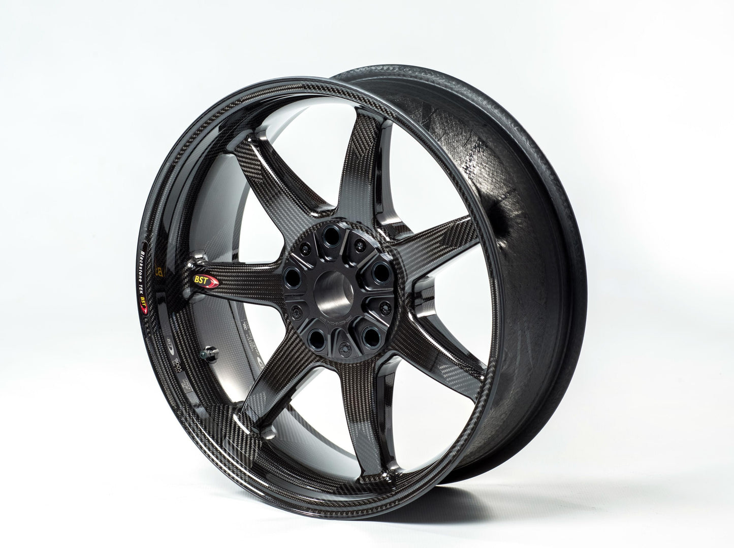 BST Honda VFR1200F Carbon Wheel "Panther TEK" (conventional rear, 7 straight spokes, black hubs)