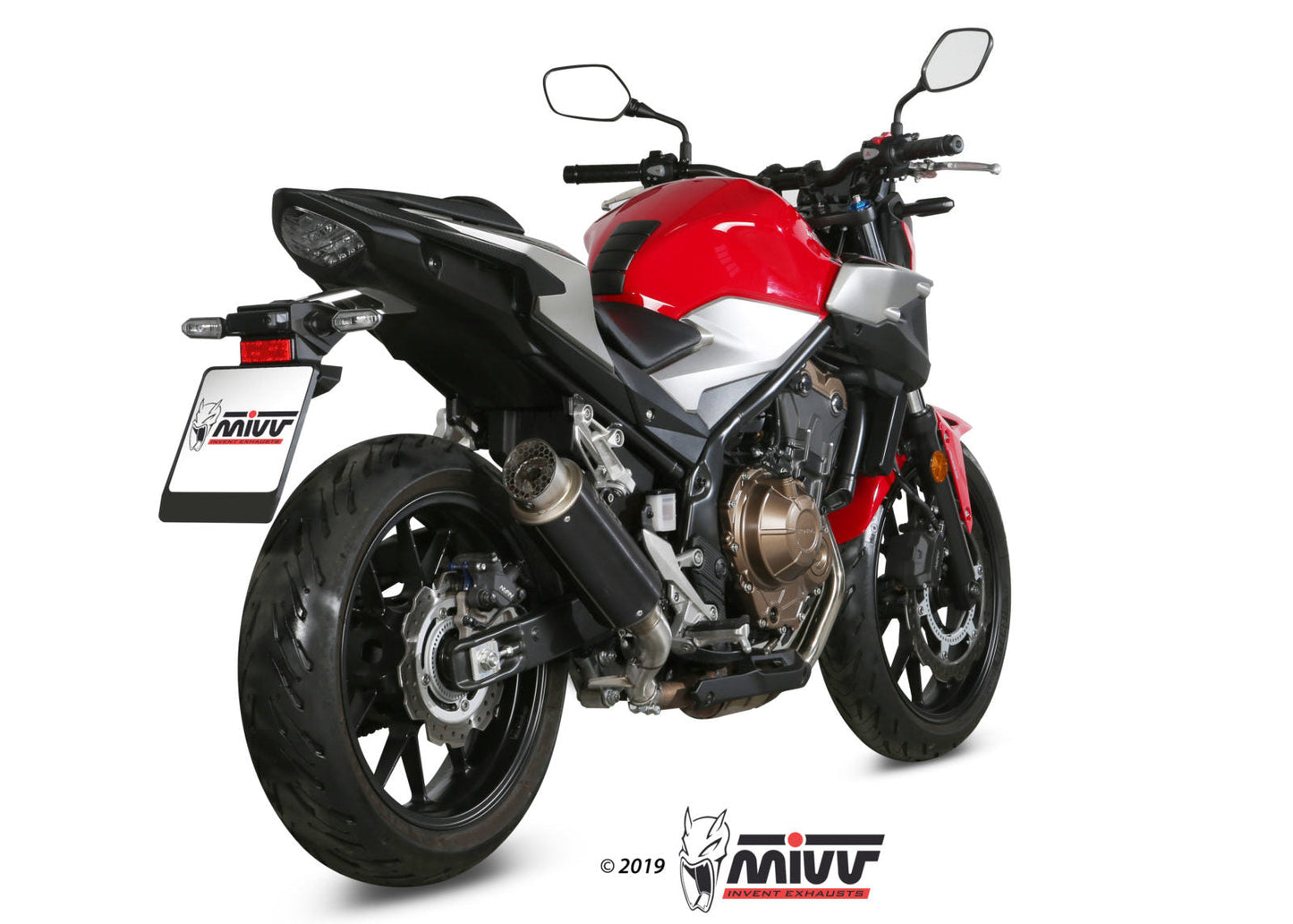 MIVV H.075 HONDA CB 500 F ( 2019 + ) Slip On Exhaust "GP PRO" (black; approved) – Accessories in the 2WheelsHero Motorcycle Aftermarket Accessories and Parts Online Shop