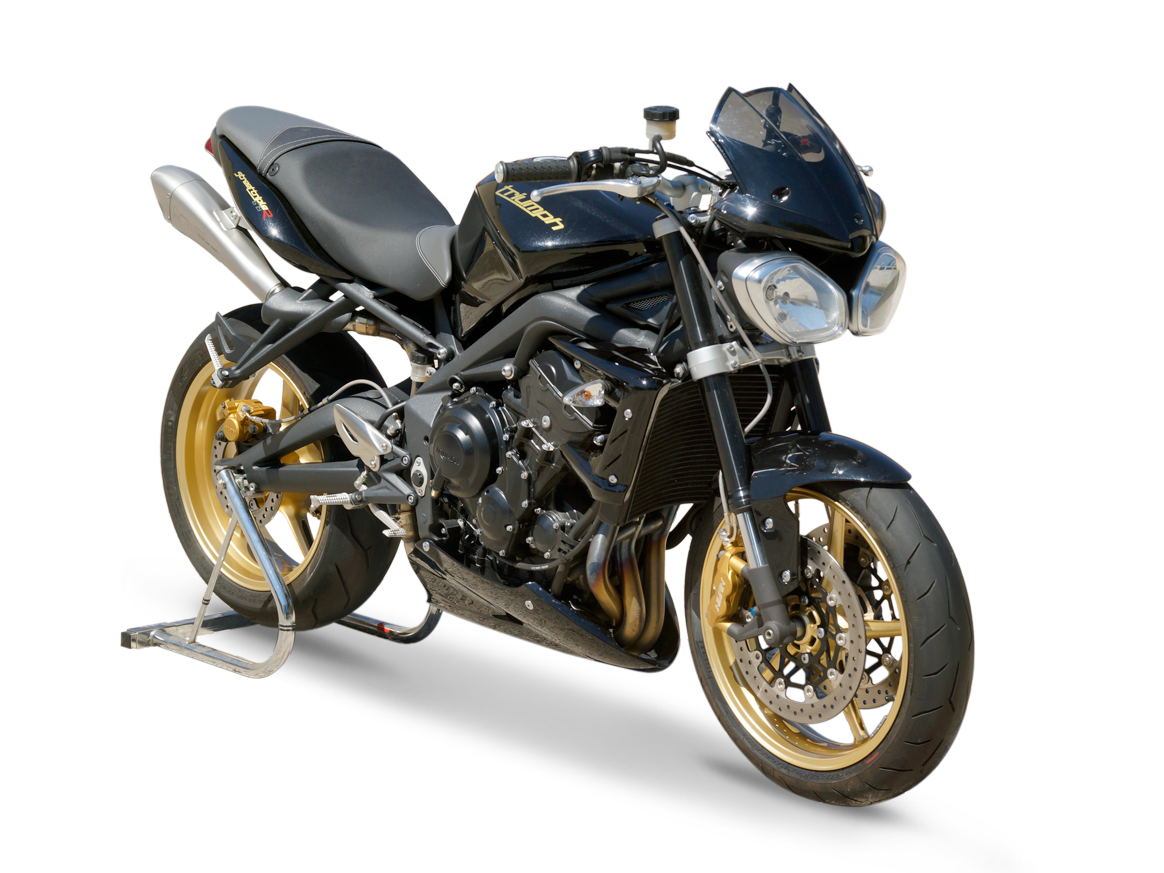 HP CORSE Triumph Street Triple (08/12) Dual Slip-on Exhaust "Hydroform Satin" (EU homologated)