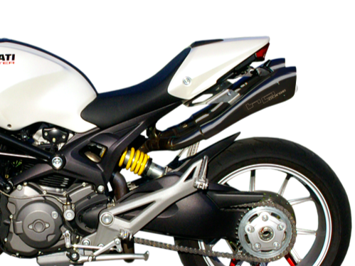 HP CORSE Ducati Monster 1100/796/696 Dual Slip-on Exhaust "Hydroform Black" (EU homologated)