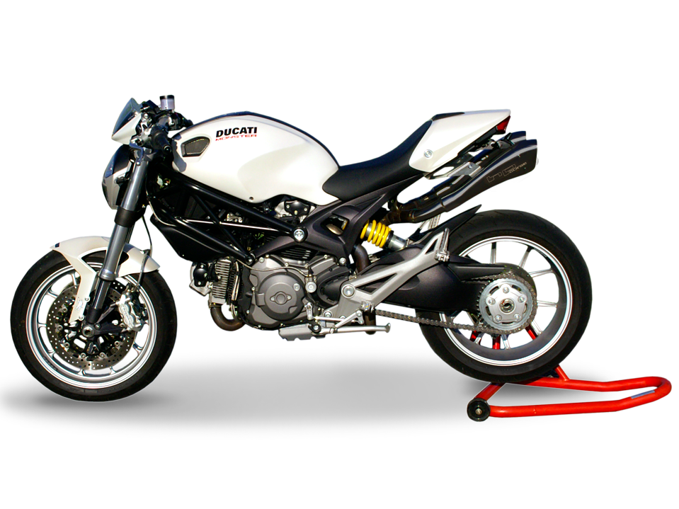 HP CORSE Ducati Monster 1100/796/696 Dual Slip-on Exhaust "Hydroform Black" (EU homologated)