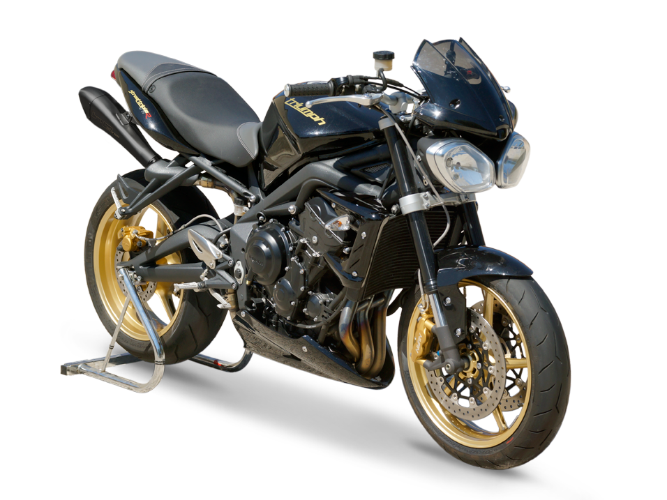 HP CORSE Triumph Street Triple (08/12) Dual Slip-on Exhaust "Hydroform Black" (EU homologated)