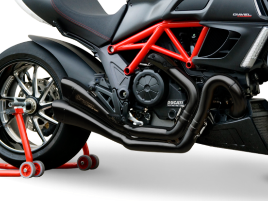 HP CORSE Ducati Diavel Dual Slip-on Exhaust "Hydroform Factory Black" (racing only)