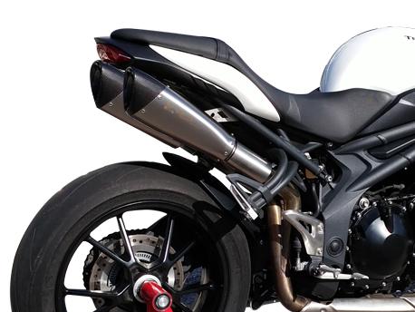 HP CORSE Triumph Speed Triple 1050 (11/15) Dual Slip-on Exhaust "Evoxtreme Satin" (EU homologated)