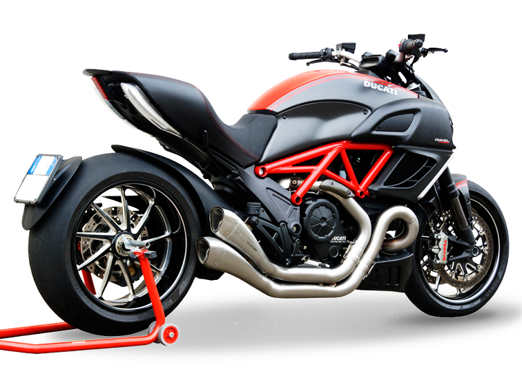 HP CORSE Ducati Diavel Dual Slip-on Exhaust "Hydroform Factory Satin" (racing only)