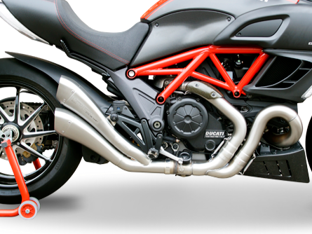 HP CORSE Ducati Diavel Dual Slip-on Exhaust "Hydroform Evolution Satin" (EU homologated)