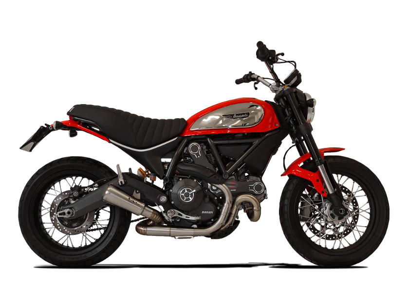 HP CORSE Ducati Scrambler 800 Slip-on Exhaust "GP-07 Satin" (EU homologated; with wire mesh)