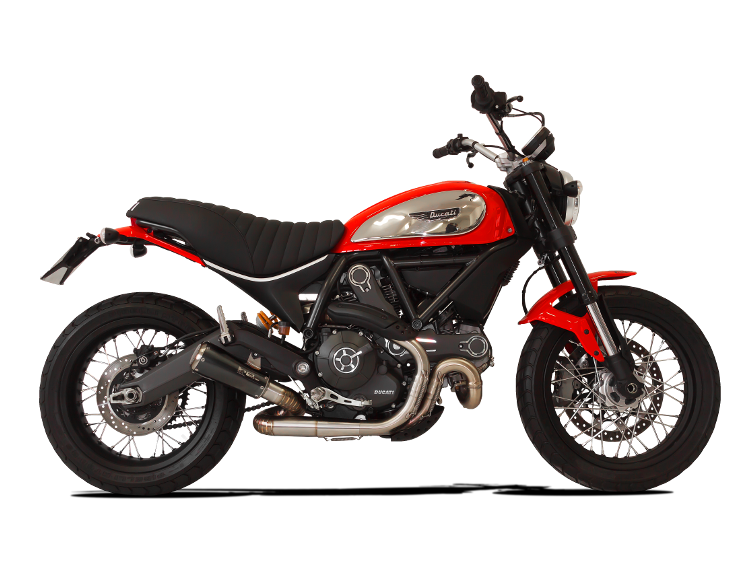 HP CORSE Ducati Scrambler 800 Slip-on Exhaust "GP-07 Black" (EU homologated; with wire mesh)