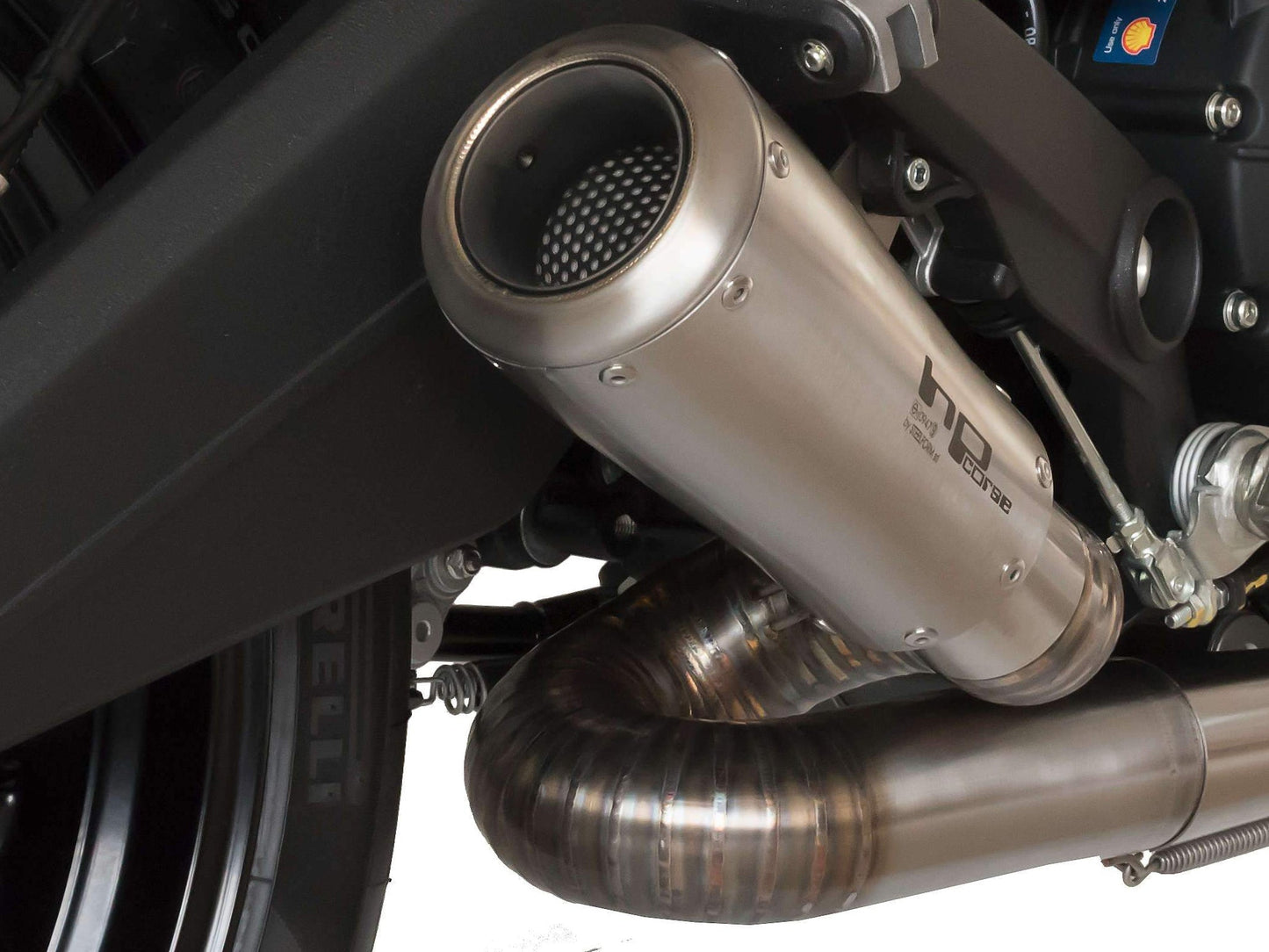 HP CORSE Ducati Monster 797 Slip-on Exhaust "GP-07 Satin" (racing; with aluminum ring)