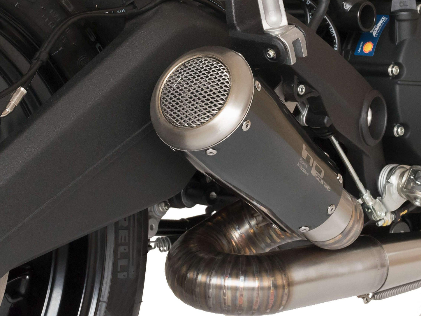 HP CORSE Ducati Monster 797 Slip-on Exhaust "GP-07 Black" (racing; with wire mesh)