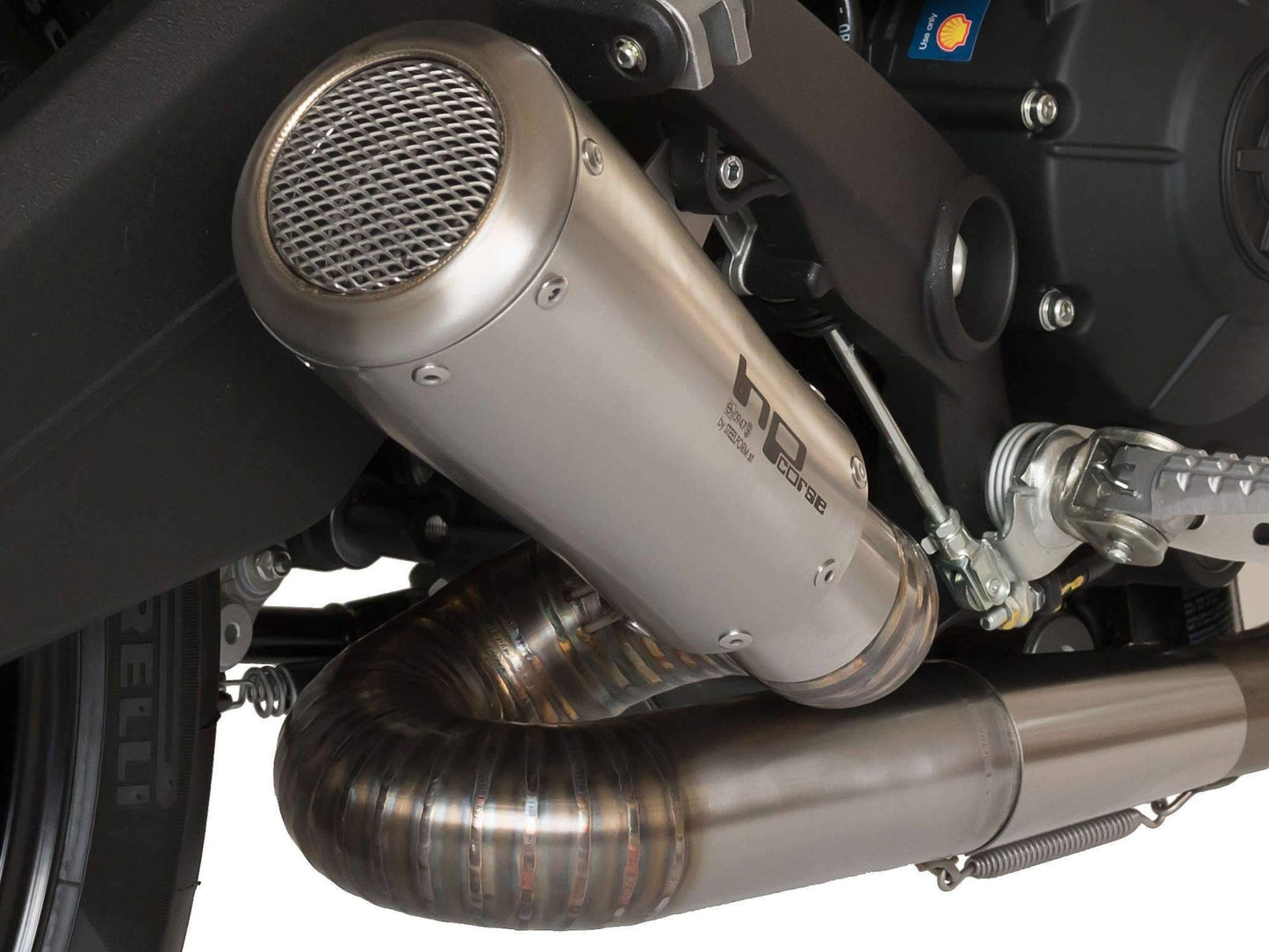 HP CORSE Ducati Monster 797 Slip-on Exhaust "GP-07 Satin" (racing; with wire mesh)