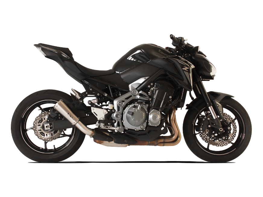 HP CORSE Kawasaki Z900 (17/19) Slip-on Exhaust "GP-07 Satin with Aluminum Ring" (racing)