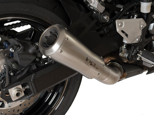 HP CORSE Kawasaki Z900 (17/19) Slip-on Exhaust "GP-07 Satin with Aluminum Ring" (racing)