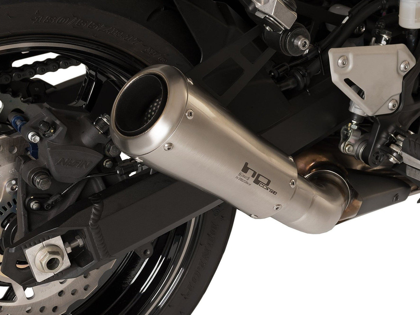 HP CORSE Kawasaki Z900 (17/19) Slip-on Exhaust "GP-07 Satin with Wire Mesh" (racing)