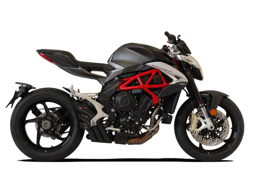 HP CORSE MV Agusta Brutale / Dragster 800 (16/18) Slip-on Exhaust "HydroTre Black" (racing; with carbon cover)