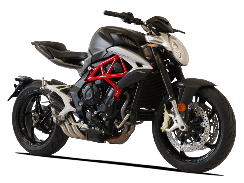 HP CORSE MV Agusta Brutale / Dragster 800 (16/18) Slip-on Exhaust "HydroTre Satin" (racing; with carbon cover)