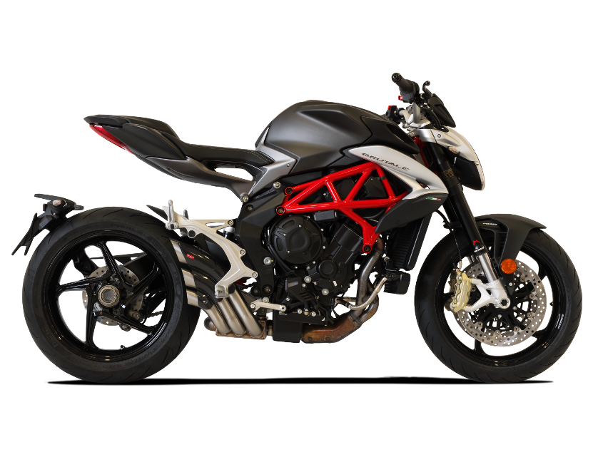 HP CORSE MV Agusta Brutale / Dragster 800 (16/18) Slip-on Exhaust "HydroTre Satin" (racing; with carbon cover)