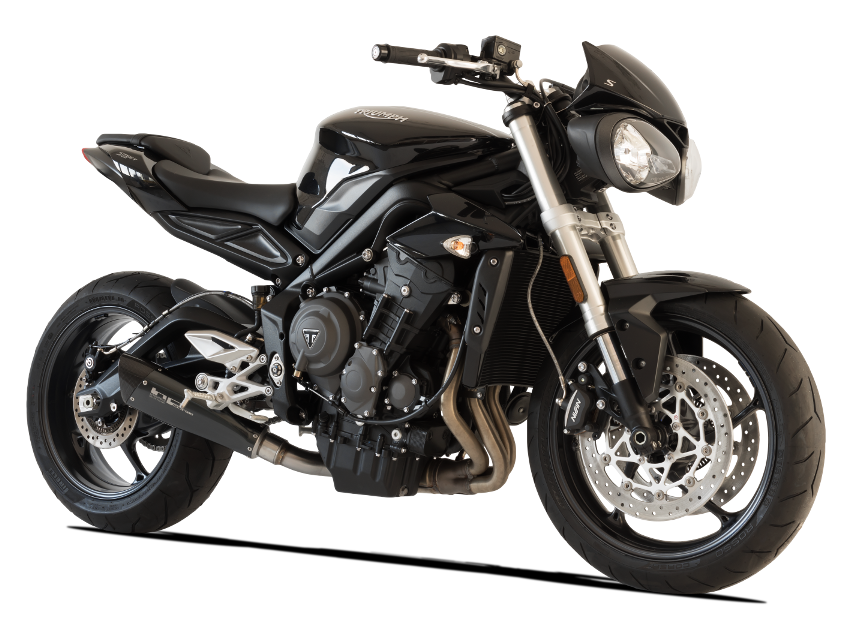 HP CORSE Triumph STREET TRIPLE 765 Slip-on Exhaust "Evoxtreme Black 310 mm" (racing)