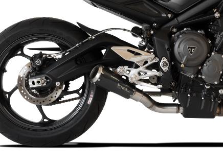 HP CORSE Triumph STREET TRIPLE 765 Slip-on Exhaust "GP-07 Black with Aluminum Ring" (racing)