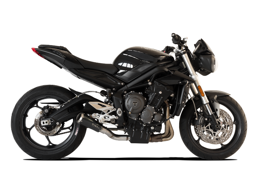 HP CORSE Triumph STREET TRIPLE 765 Slip-on Exhaust "GP-07 Black with Aluminum Ring" (racing)