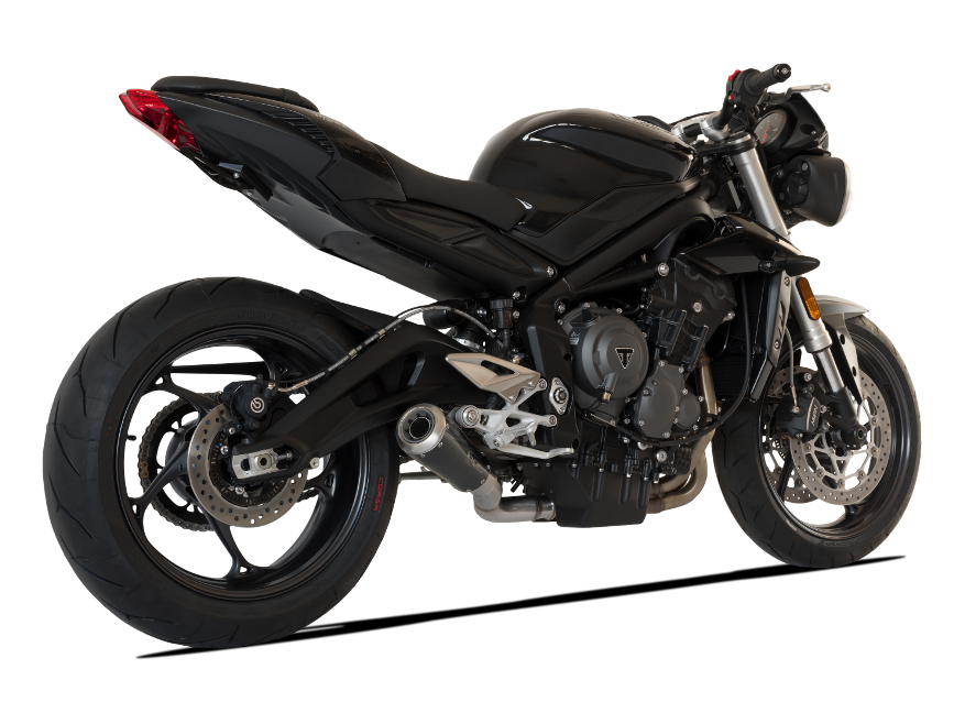 HP CORSE Triumph STREET TRIPLE 765 Slip-on Exhaust "GP-07 Black with Wire Mesh" (racing)