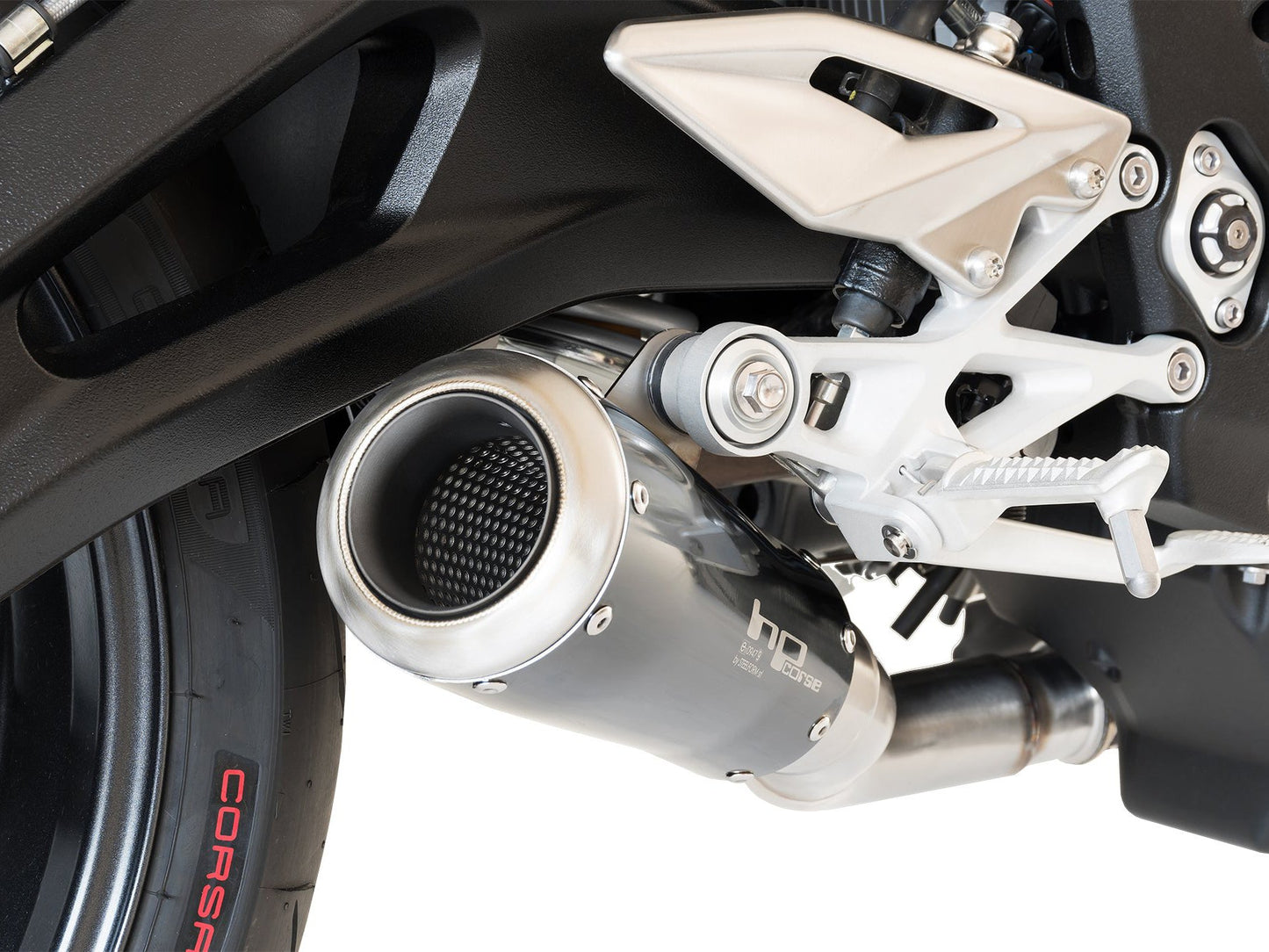 HP CORSE Triumph STREET TRIPLE 765 Slip-on Exhaust "GP-07 Black with Wire Mesh" (racing)