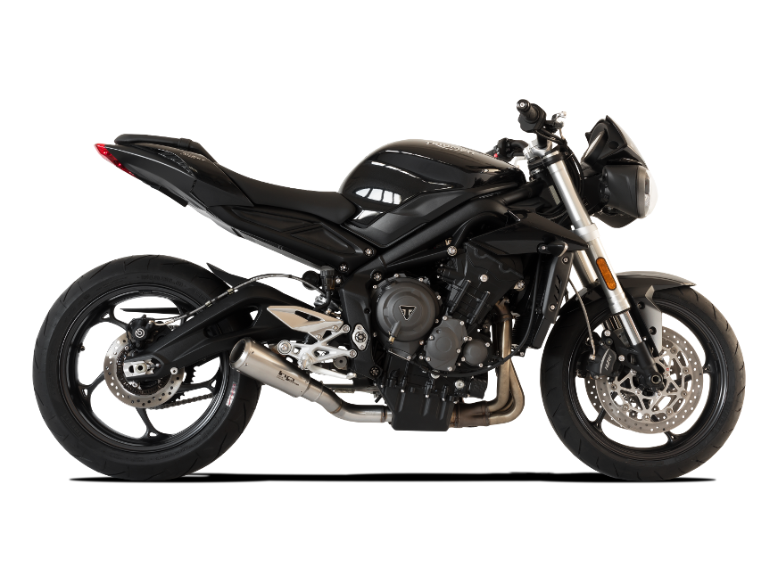 HP CORSE Triumph STREET TRIPLE 765 Slip-on Exhaust "GP-07 Satin with Aluminum Ring" (racing)