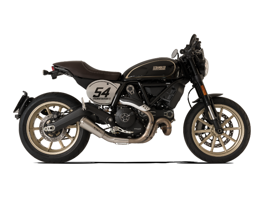 HP CORSE Ducati Scrambler 800 Slip-on Exhaust "GP-07 Satin" (EU homologated; with aluminum end-cap)