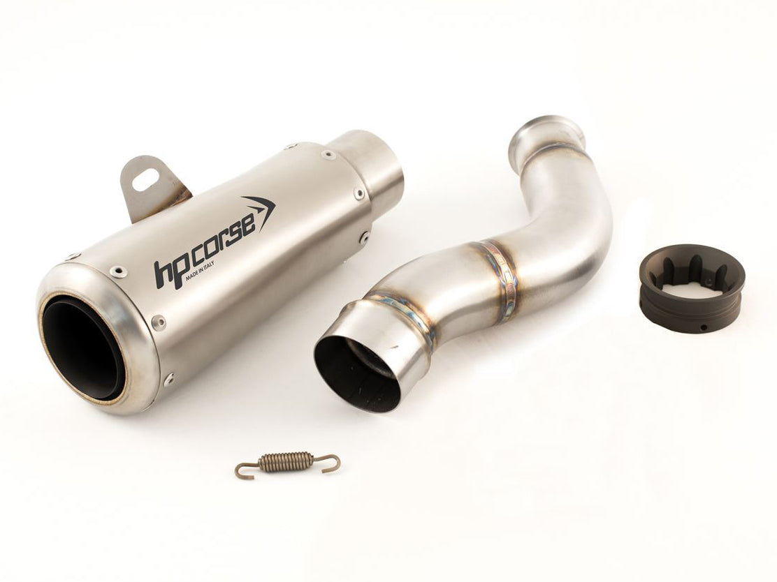 HP CORSE Triumph STREET TRIPLE 765 Slip-on Exhaust "GP-07 Satin with Aluminum Ring" (racing)