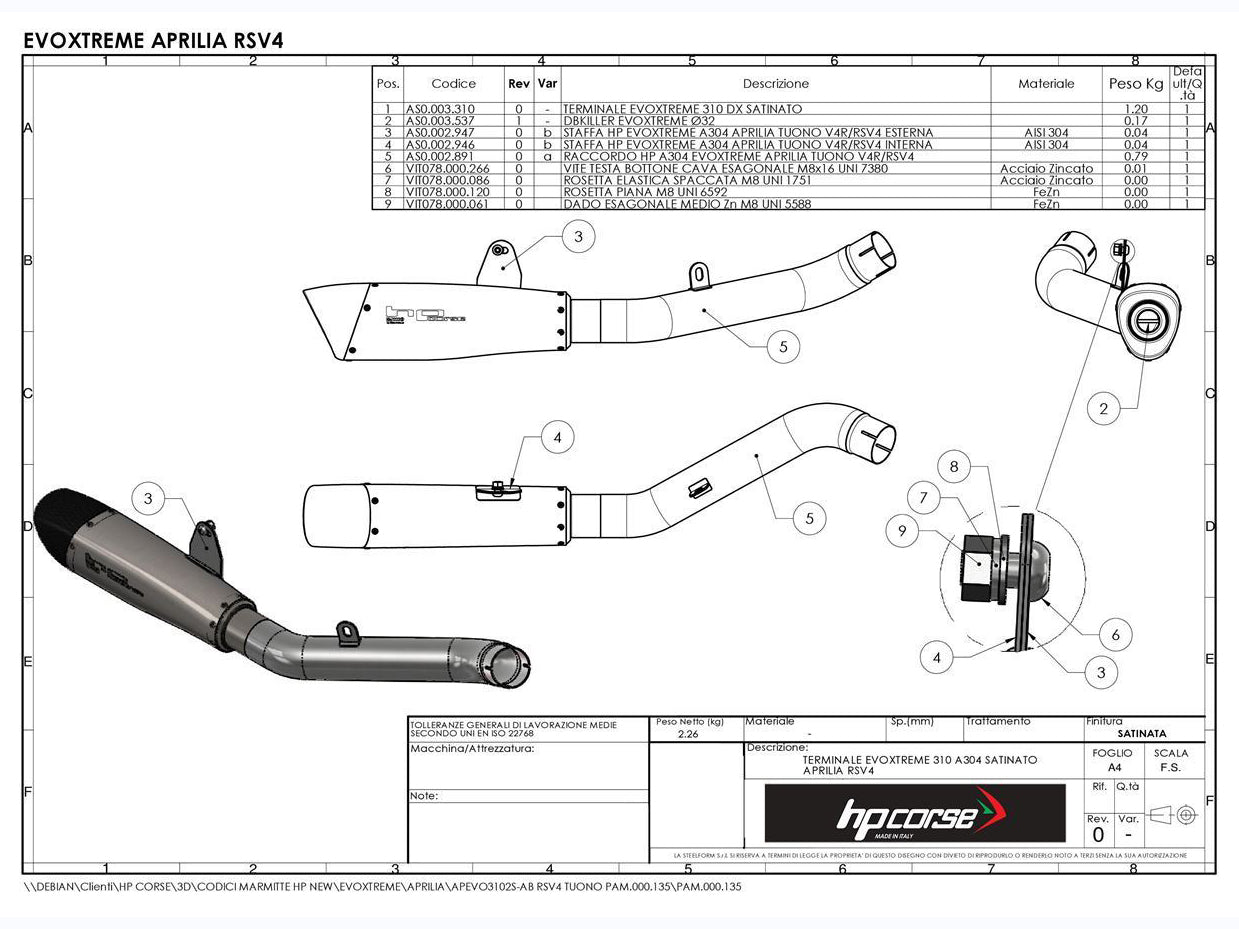 HP CORSE Aprilia RSV4 (09/14) Slip-on Exhaust "Evoxtreme 310 Black" (EU homologated)