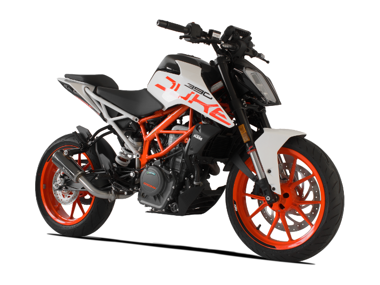 HP CORSE KTM 390 Duke (13/16) Slip-on Exhaust "GP-07 Black with Aluminum Ring" (racing)