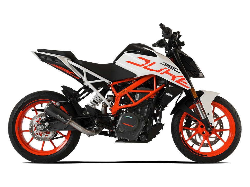 HP CORSE KTM 390 Duke (13/16) Slip-on Exhaust "GP-07 Black with Wire Mesh" (racing)