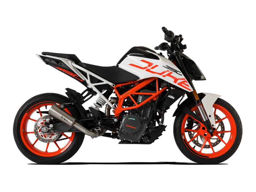 HP CORSE KTM 390 Duke (13/16) Slip-on Exhaust "GP-07 Satin with Wire Mesh" (racing)