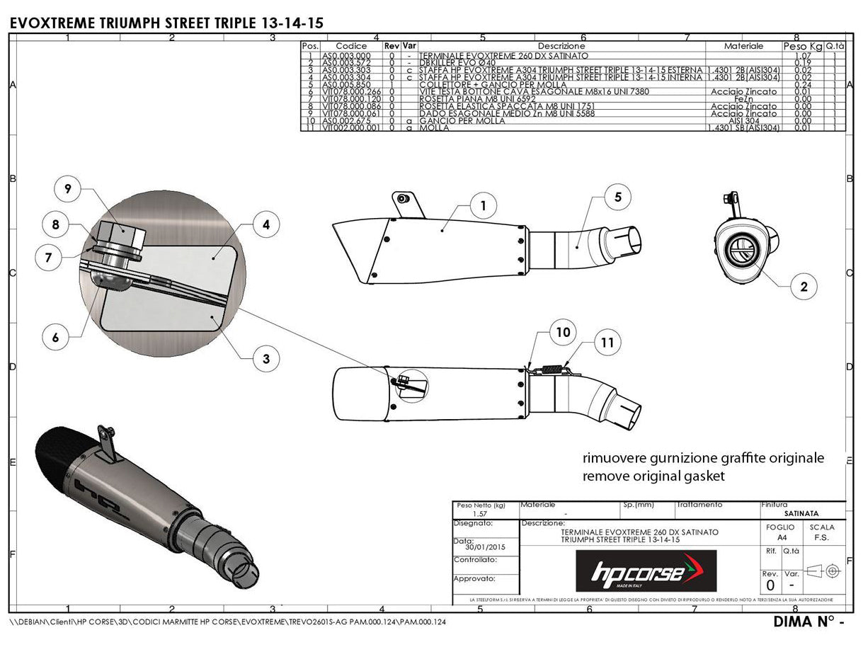 HP CORSE Triumph Street Triple (13/16) Slip-on Exhaust "Evoxtreme Black" (EU homologated)