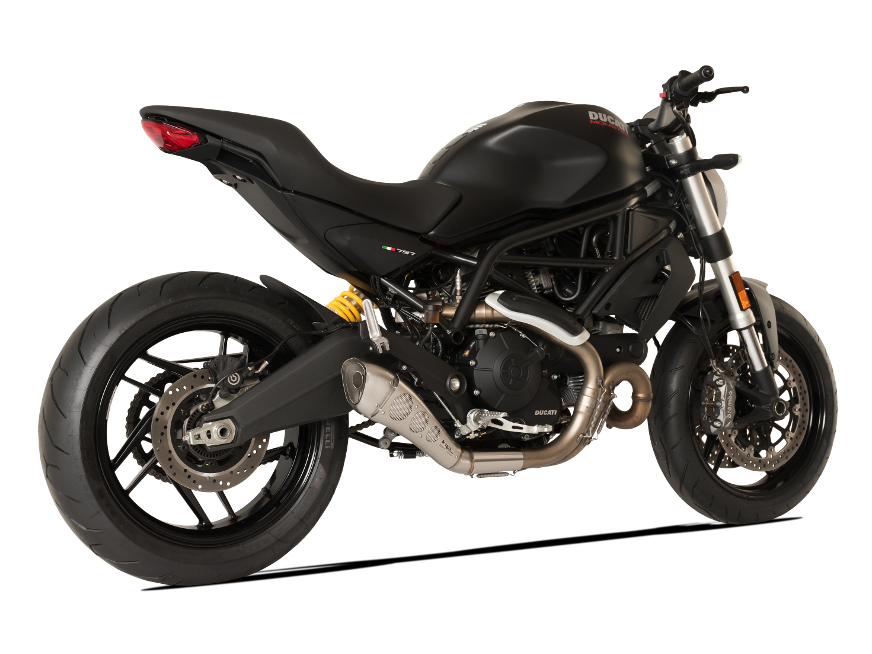 HP CORSE Ducati Monster 797 Slip-on Exhaust "Hydroform Classic Satin Short" (racing only)