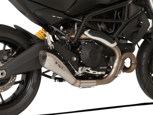 HP CORSE Ducati Monster 797 Slip-on Exhaust "Hydroform Satin Short" (racing only)