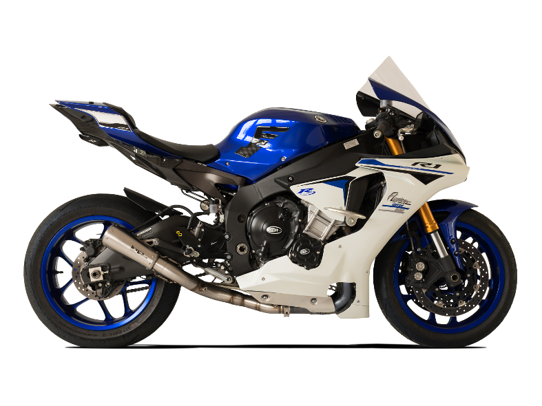 HP CORSE Yamaha YZF-R1 (15/17) Slip-on Exhaust "GP-07 Satin" (racing; with aluminum ring)