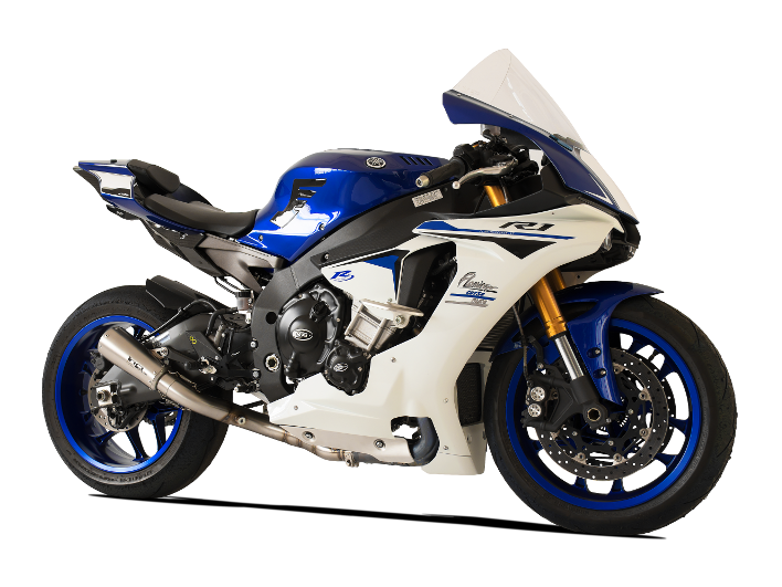 HP CORSE Yamaha YZF-R1 (15/17) Slip-on Exhaust "GP-07 Satin" (racing; with aluminum ring)