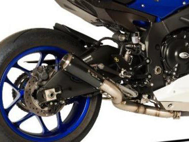 HP CORSE Yamaha YZF-R1 (15/17) Slip-on Exhaust "GP-07 Black" (racing; with aluminum ring)