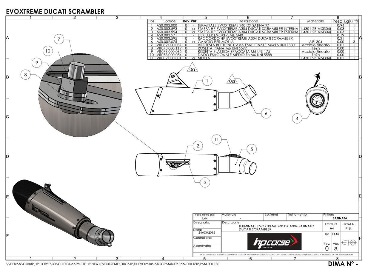 HP CORSE Ducati Scrambler 800 Slip-on Exhaust "Evoxtreme 260 Black" (EU homologated)