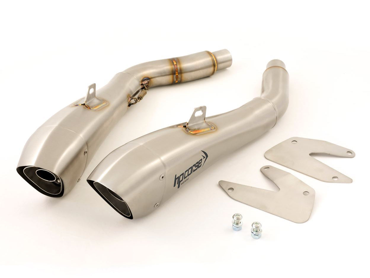 HP CORSE Triumph Street Triple (08/12) Dual Slip-on Exhaust "Hydroform Satin" (EU homologated)