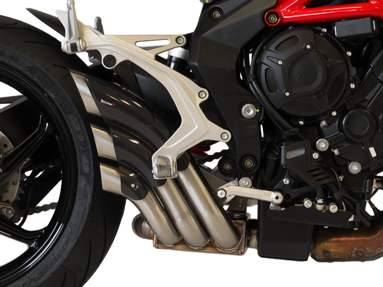 HP CORSE MV Agusta Brutale / Dragster 800 (16/18) Slip-on Exhaust "HydroTre Satin" (racing; with carbon cover)