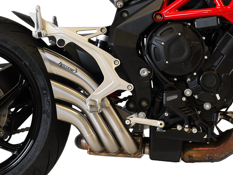 HP CORSE MV Agusta Brutale / Dragster 800 (16/18) Slip-on Exhaust "HydroTre Satin" (racing; with stainless steel cover)