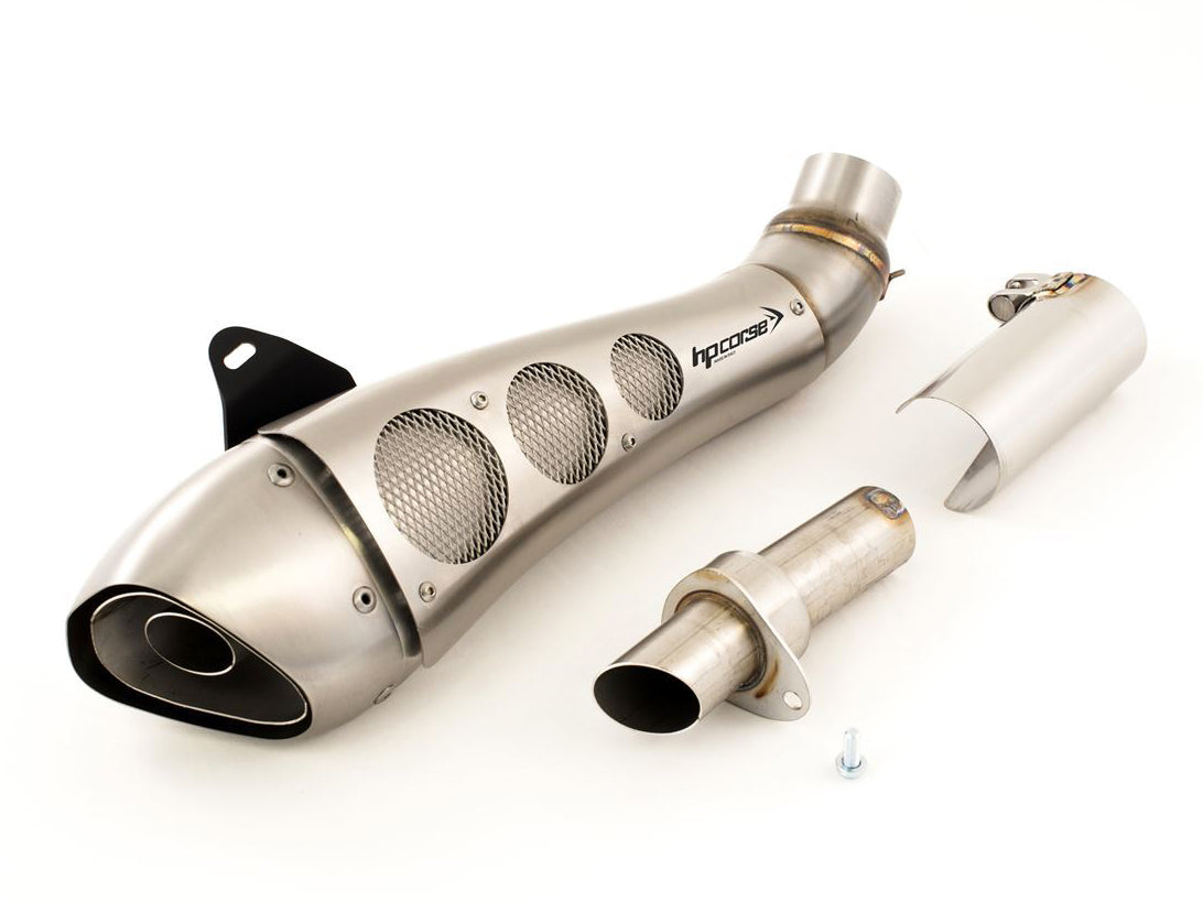 HP CORSE Ducati Monster 797 Slip-on Exhaust "Hydroform Classic Satin Short" (racing only)