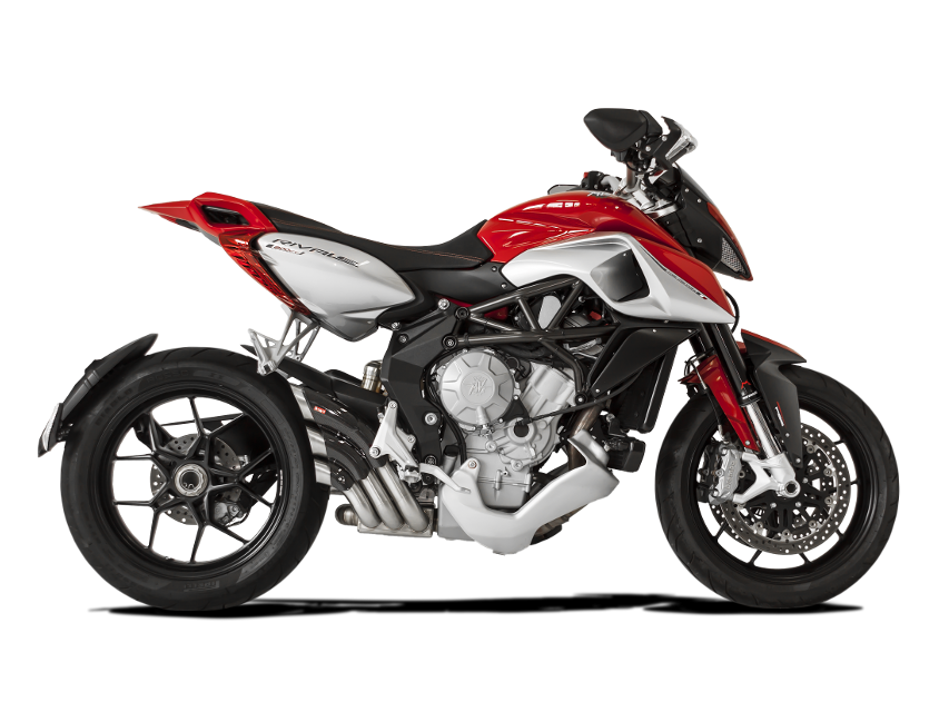 HP CORSE MV Agusta Rivale 800 Slip-on Exhaust "HydroTre Satin" (EU homologated; with carbon cover)