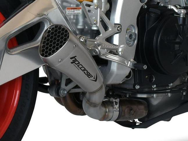 HP CORSE Aprilia Tuono V4 (15/16) Slip-on Exhaust "Hydroform Corsa Short Satin" (racing)