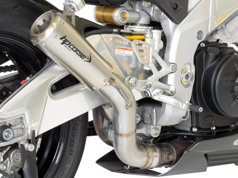 HP CORSE Aprilia RSV4 (15/16) Slip-on Exhaust "GP-07 Satin" (racing; with aluminum ring)