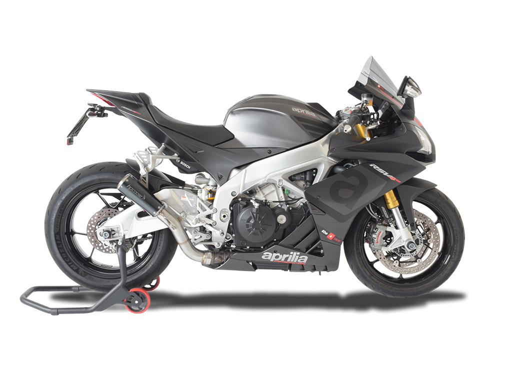 HP CORSE Aprilia RSV4 (15/16) Slip-on Exhaust "GP-07 Black" (racing; with wire mesh)